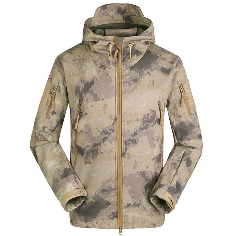 Men Military Tactical Hiking Jacket Outdoor Windproof Fleece Thermal