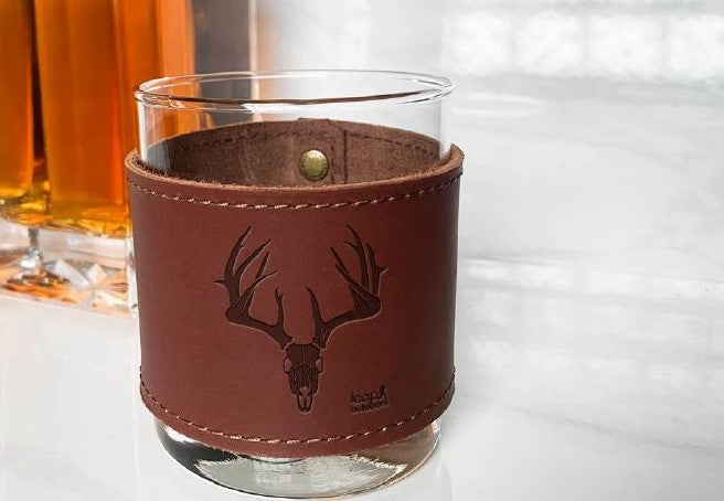 Leather Rocks Glass Cover - Rocks Glass Included