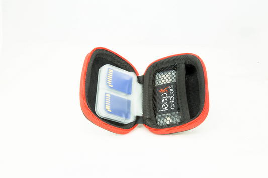Weather-Resistant Storage Case for Trail Camera Card Reader and 12 SD Cards